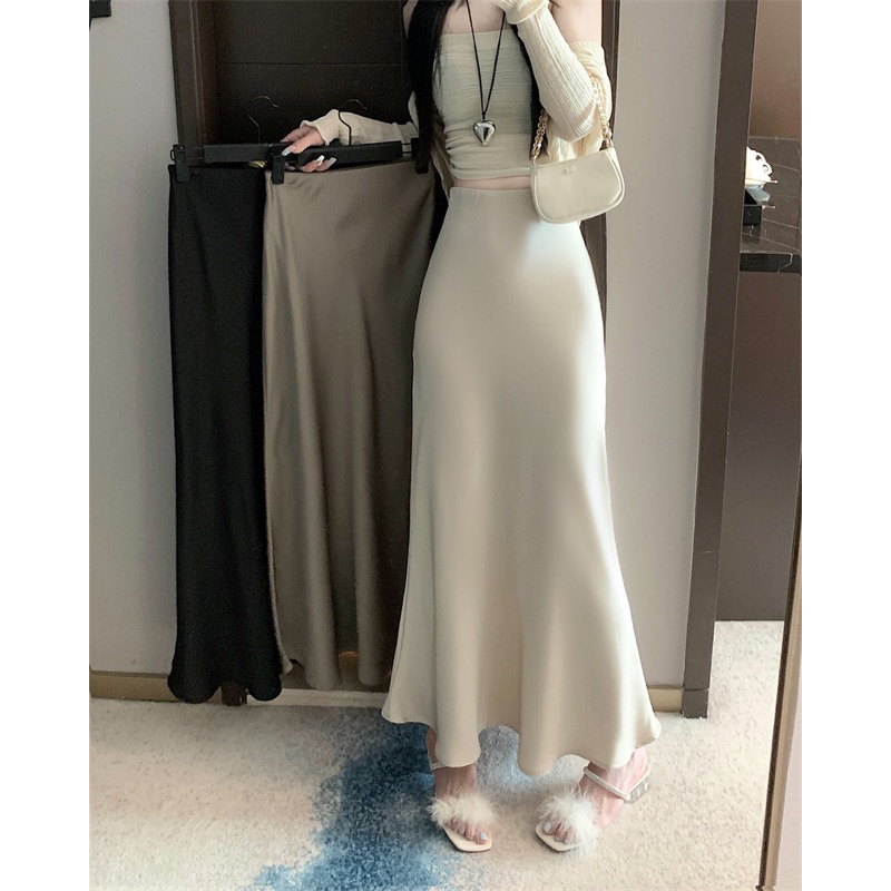 Chân váy lụa đuôi cá màu basic dáng dài chất mềm mịn sang chảnh thanh lịch SELYY CV202 | BigBuy360 - bigbuy360.vn