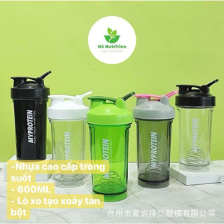 Bình nước tập gym , bình lắc thể thao myprotein 600ml gym , yoga , thể thao h2