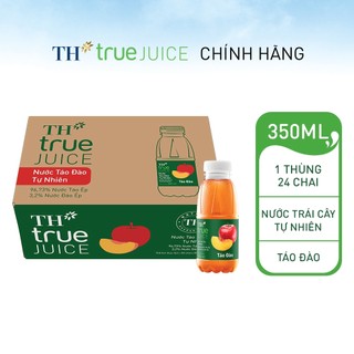 Thùng 24 chai nước táo đào tự nhiên TH True Juice 350ml (350ml x 24)