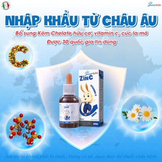 Kẽm chelate hữu cơ smartbibi zinc giúp trẻ ăn ngon, giảm ốm vặt, tăng khả năng tập trung chai 30ml
