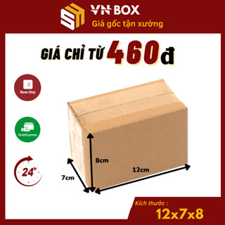 12x7x8 Combo 100 hộp carton, thùng giấy cod gói hàng, hộp bìa carton đóng hàng giá rẻ - VN Box