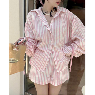 SET SƠ MI KẺ SỌC OVERSIZE + SHORT 2 MÀU