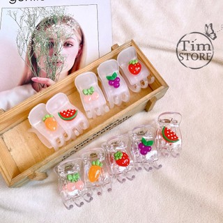Set Kẹp tóc càng cua 5 răng charm trái cây TIMSTORE kẹp bấu tóc dễ thương