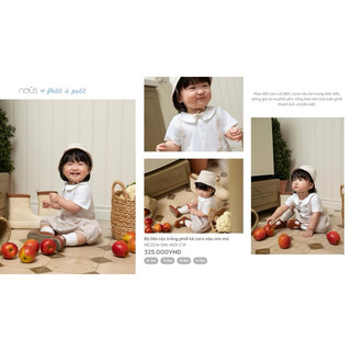  Bộ liền thân cộc tay chất liệu mềm mát petit à petit cho bé sơ sinh đến 1 tuổi