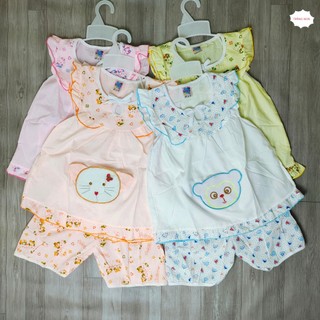 Đồ bộ bé gái 17kg – 21kg vải kate mát mẻ, kiểu dáng tiểu thư. Bộ quần áo trẻ em mặc nhà, áo viền họa tiết