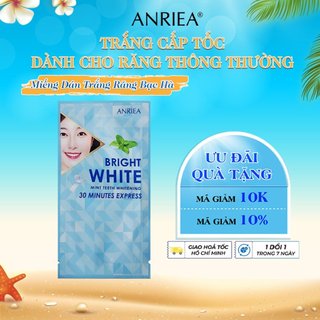  1 gói miếng dán trắng răng Anriea Bạc Hà cải thiện hiệu quả sau 30' -Hàng chính hãng A07