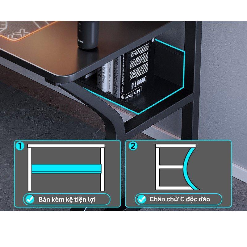 Bàn làm việc, bàn gaming độc đáo hiện đại,chân sắt hộp to, mặt gỗ MDF, nhiều phiên bản kèm PK Giá treo tai nghe, để cốc | BigBuy360 - bigbuy360.vn