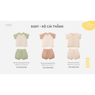  Bộ quần áo cộc tay cài thẳng chất liệu mềm mát cho bé từ sơ sinh đến 1 tuổi