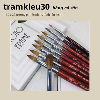 Cọ Đắp Bột Nail Size 12 > 16 Kolinsky Germany Cán Gỗ Đã Bấm Đầu