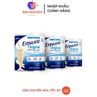 Combo 3 lon Sữa bột Ensure Original Vanilla 400g nội địa Mỹ Date 2026