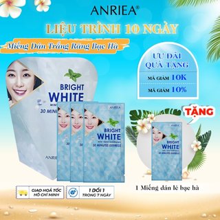 ANRIEA Liệu Trình 10 Ngày Miếng Dán Trắng Răng Bạc Hà TẶNG 1 Miếng Dán trắng răng bạc hà A06.4A07