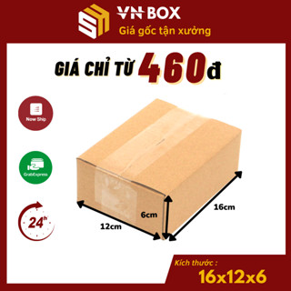 16x12x6 Combo 100 Hộp carton đóng hàng size nhỏ, thùng cod gói hàng - VN Box