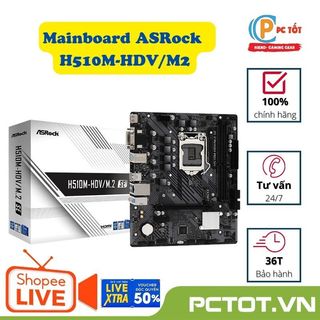 Bo mạch chủ mainboard asrock h510m-hdv/m2 - chạy được 11400f