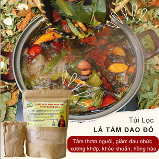 Lá xông tắm dao đỏ dân tộc sapa | xông hơi phục hồi sức khỏe, ấm người, lá tắm dao đỏ túi lọc - lá tắm sau sinh