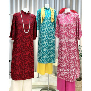 [SALE 50%]_VẢI ÁO DÀI GẤM LỤA HOA ĐÀO