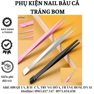 Nhíp gắp đá nail đầu thẳng nhọn - Nhíp đa năng gắp charm, kẹp dán sticker có đầu silicon cố định