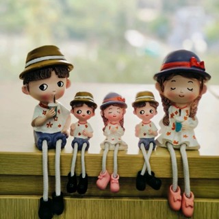  Bộ Tượng Gia Đình 5 Người Trang Trí Nhà Cửa Mô Hình Búp Bê Ngồi Decor Kệ Tủ Bàn Làm Việc T-05 