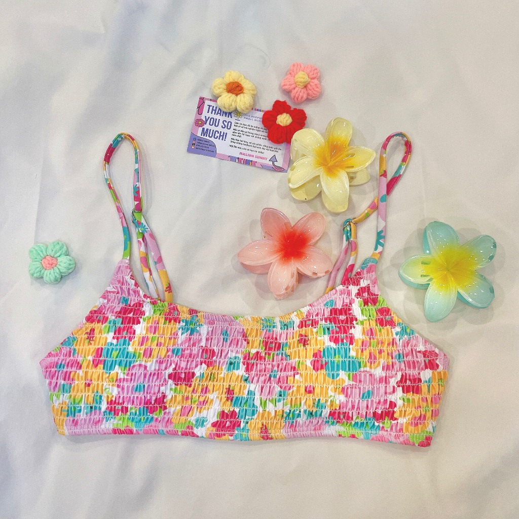 [CÓ SẴN] Top Bikini lẻ áo in hình Hoa Đa Sắc rực rỡ có mút lót Áo bơi Áo tắm đi biển 🌺 Freeship | BigBuy360 - bigbuy360.vn