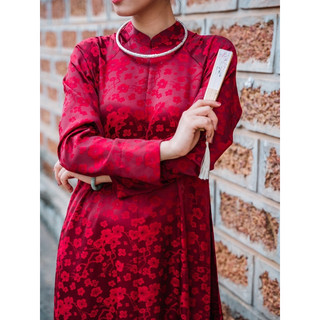 [SALE 50%]_VẢI ÁO DÀI GẤM LỤA HOA ĐÀO