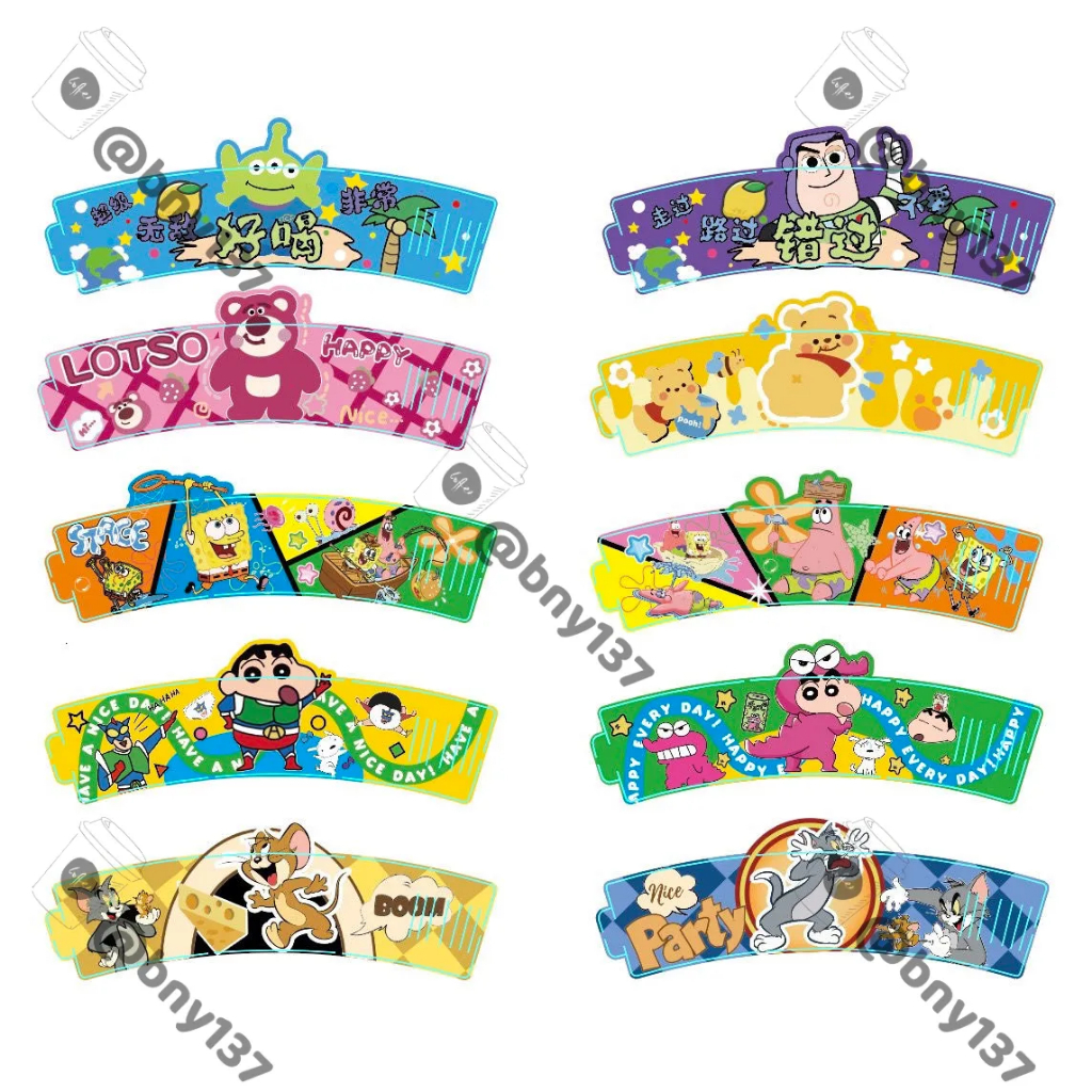 [ Set 100c ] Giấy cover ly in hình cartoon dễ thương