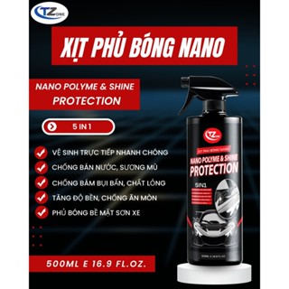 Chai xịt bóng xe NANO dẻo Cao Cấp TZone [500ml] Vệ sinh + Phủ bóng cho ô tô - Lỗi 1 đổi 1