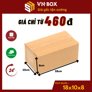 18x10x8 Combo 100 Hộp carton đóng hàng, hộp giấy gói hàng phụ kiện, mỹ phẩm, ốp điện thoại - VN Box