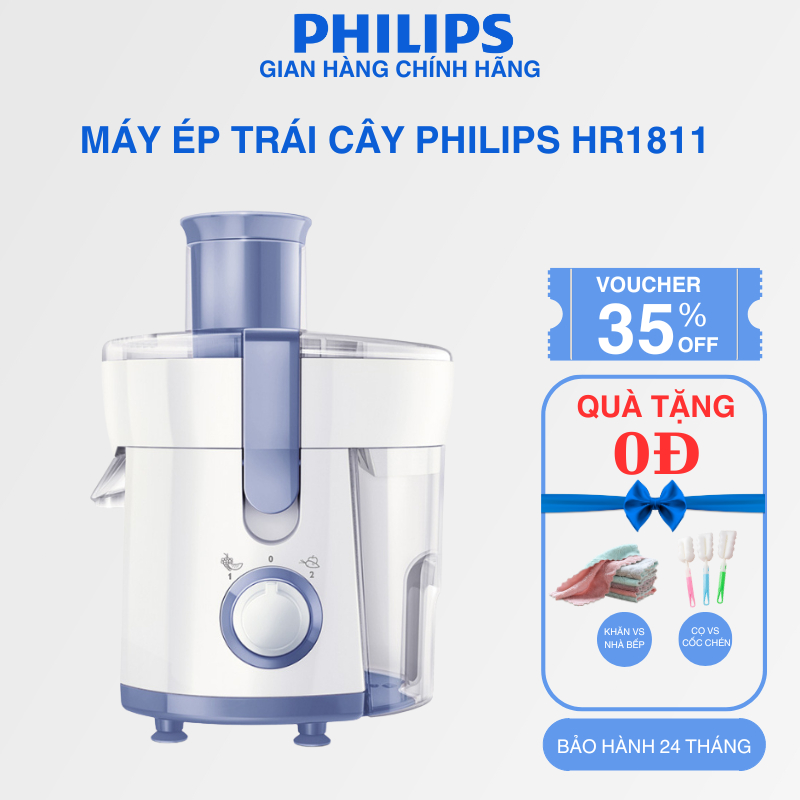 Máy Ép Trái Cây PHILIPS HR1811 - Công Suất 300W - Bảo Hành Chính Hãng 24 tháng