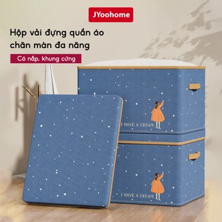 Hộp Đựng Đồ Quần Áo Gấp Gọn JYoohome Có Nắp Bảo Chống Bụi Bẩn, Giỏ Vải Đựng Đồ Đa Năng Bền Đẹp