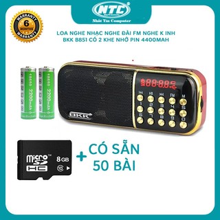[KÈM THẺ HOẶC KHÔNG THẺ] Loa đa năng BKK B851 tích hợp 2 khe thẻ nhớ - Pin khủng 4400mah (Đen đỏ)