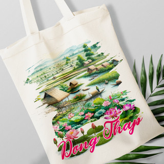 Túi canvas, túi vải bố in hình du lịch Đồng Tháp