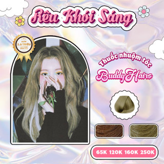 Thuốc nhuộm tóc màu RÊU KHÓI SÁNG thuốc nhuộm tóc không cần tẩy, kem nhuộm tóc tại nhà Buddyhairs tặng kèm dụng cụ