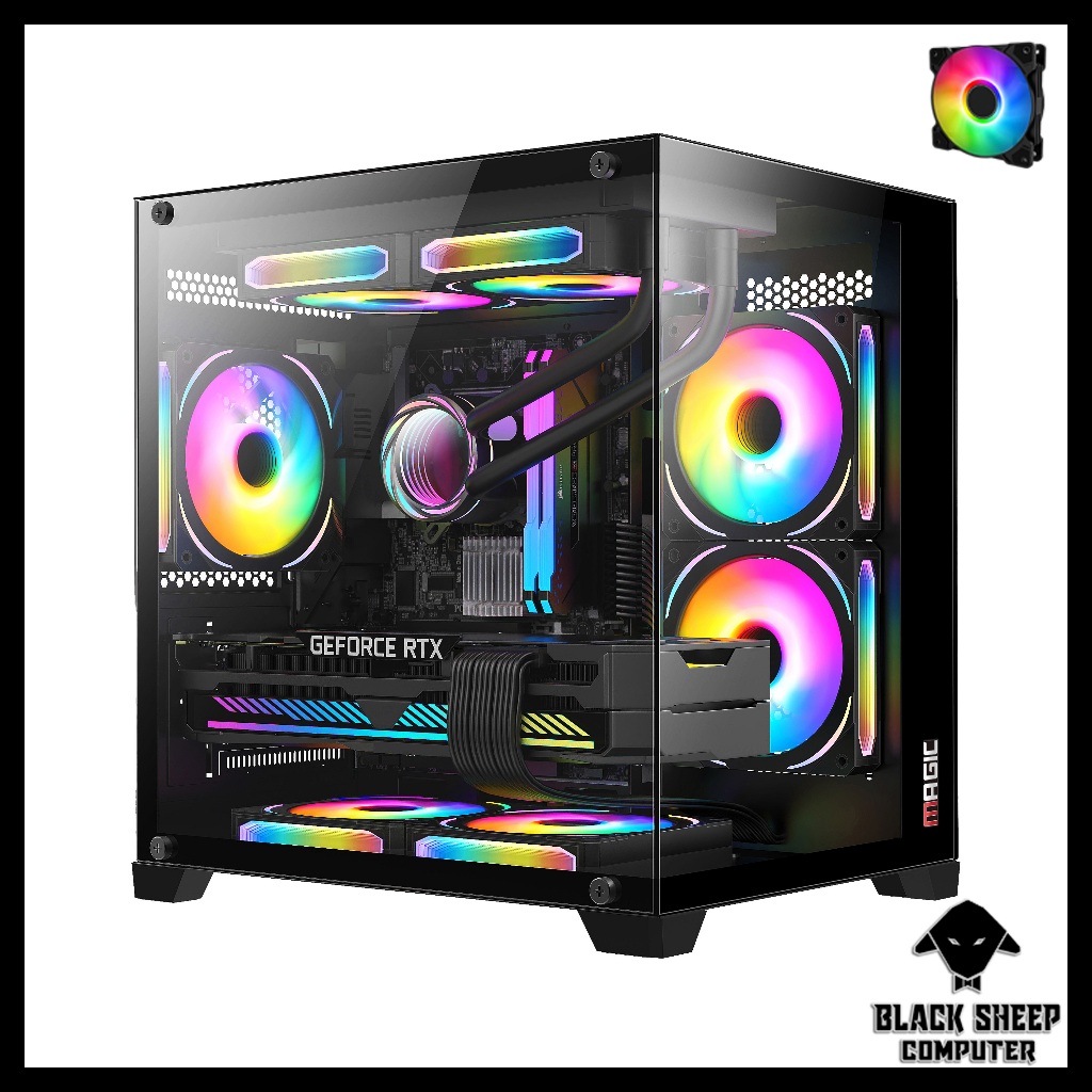 Vỏ Case MAGIC AQUA M ULTRA BLACK (OPTION FAN)