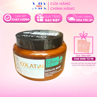 Kem ủ tóc Colatin phục hồi chuyên sâu Keratin hair mask (dạng hũ) 500ml, giúp tóc trở nên mềm mại | HAIRSHOP MINRY