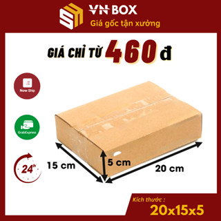 20x15x5 Combo 100 Hộp carton đóng hàng, hộp giấy gói hàng tiện lợi giá gốc tận xưởng - VN Box