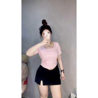 Áo Thun cổ U XƯƠNG CÁ nữ Bigsize - A23