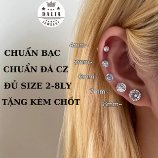Bông tai bạc đính đá DaLiA Jewelry khuyên tai sáng lấp lánh thu hút mọi ánh nhìn hoa tai quốc dân