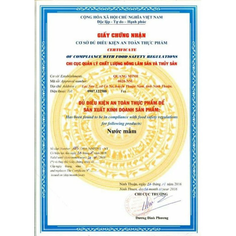 DATE MỚI NHỨT 23/07/2025- NƯỚC MẮM QUANG MINH Nước Mắm Quang Minh Cà Ná 60 Đạm | Loại Đặc Biệt | Thù