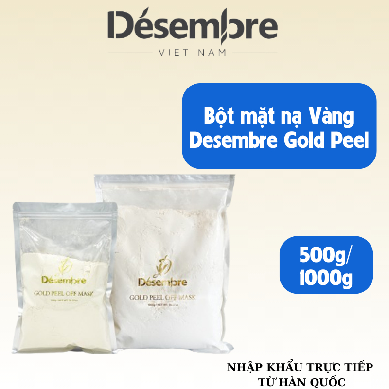 Bột mặt nạ dẻo Desembre Gold Peel Off Mask 500g và 1000g - Thải độc, chống lão hoá, căng bóng da