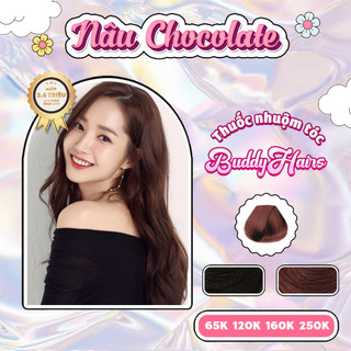 Thuốc nhuộm tóc màu NÂU CHOCOLATE, NÂU SÔCOLA thuốc nhuộm tóc không cần tẩy, kem nhuộm tóc tại nhà Buddyhairs tặng kèm