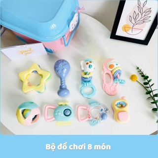 Bộ đồ chơi xúc xắc gặm nướu cao cấp Hinata BDC30 an toàn cho bé (tặng hộp đựng mèo dễ thương)