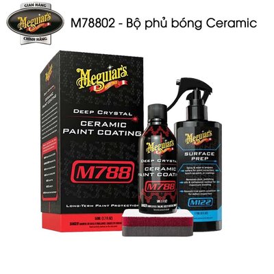 Bộ phủ Ceramic bảo vệ bề mặt sơn xe hơi cho XDV Meguiar's Deep Crystal Ceramic Paint Coating, M78802