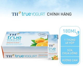 Thùng 48 hộp sữa chua uống tiệt trùng hương cam tự nhiên TH True Yogurt 180ml