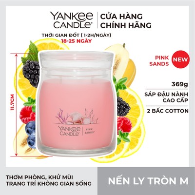 Nến ly tròn sáp đậu nành Yankee Candle size M (369g) - Pink Sands