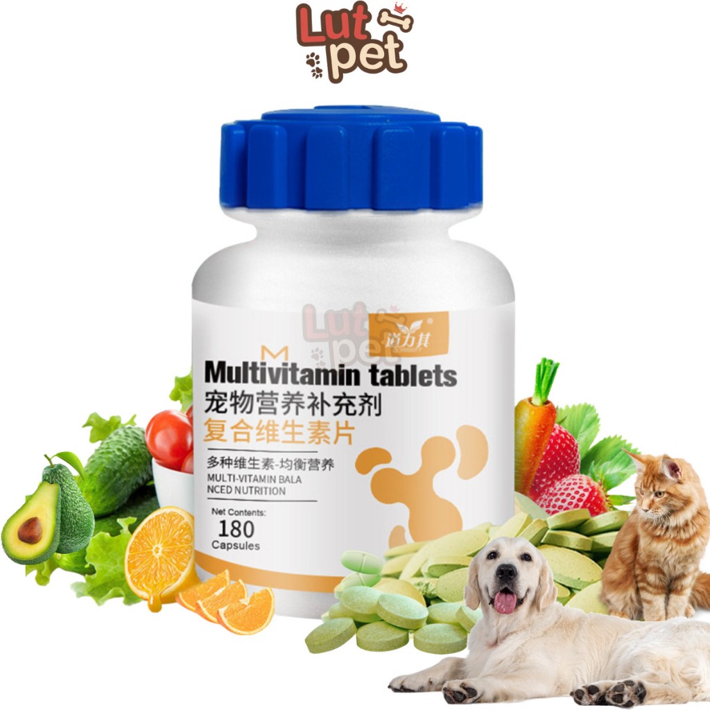 Viên vitamin Dorrikey dưỡng lông, kích mọc lông, bổ sung khoáng chất chó mèo  (180viên/hộp) - lutpet