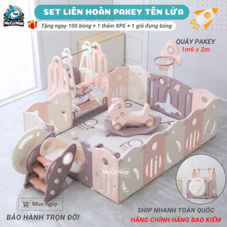 [Kèm bóng rổ] Quây cũi nhựa gấp gọn set full đồ chơi, Quây nhựa bản nâng cấp mới nhất,an toàn cho bé
