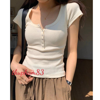 Loại Đẹp- Áo Thun Dáng Ôm Ngắn Tay Sẵn Mút Ngực Thời Trang Cho Nữ 0086