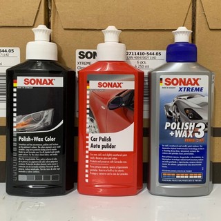COMBO Đánh Bóng, Xóa Xước, Bảo Vệ Màu Sơn Bóng - SONAX 202100, 300100, 296141