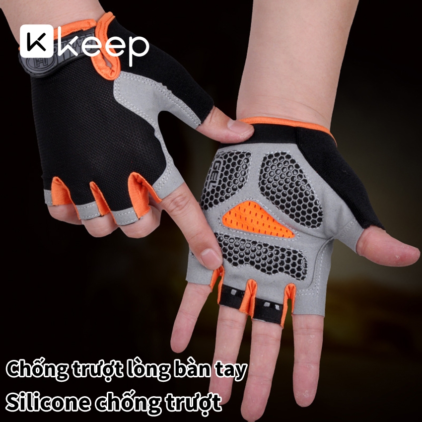 Găng tay KEEP Bao tay Thể Thao tập gym Nửa Ngón Chống Sốc chống trượt Cho Nam Nữ