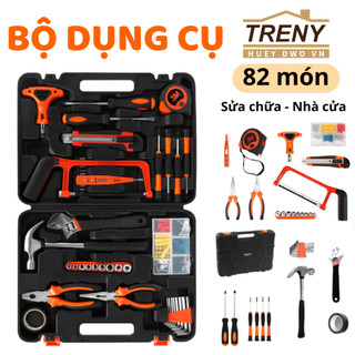 Bộ dụng cụ sữa chữa 82 món - bộ dụng cụ sửa chữa TRENY đầy đủ công, dụng cụ tiện lợi sử dụng
