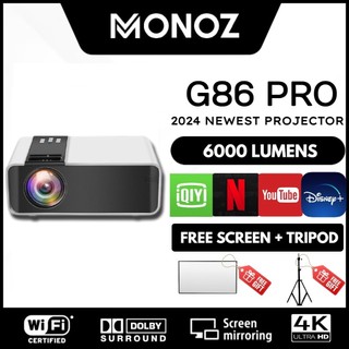 💝bảo hành 5 năm 💝 máy chiếu g86 6000 lumens full hd 1080p máy chiếu android mini wifi máy chiếu di động lcd a80